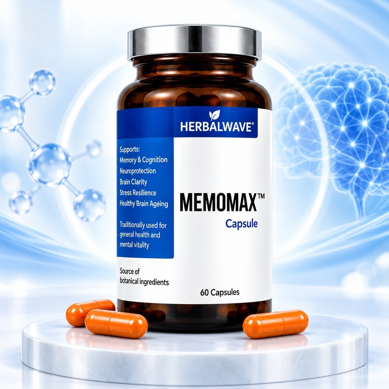 Herbalwave Memomax capsule bottle